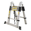 Double collapsable 2.5+2.5m hinge retractable UK staircase ladders with CE/SGS/AS/NZS